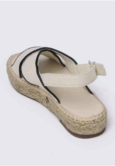 Gemma Comfy Espadrille Sandals In Off White