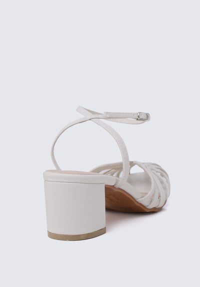 Leila Comfy Heels In Off White