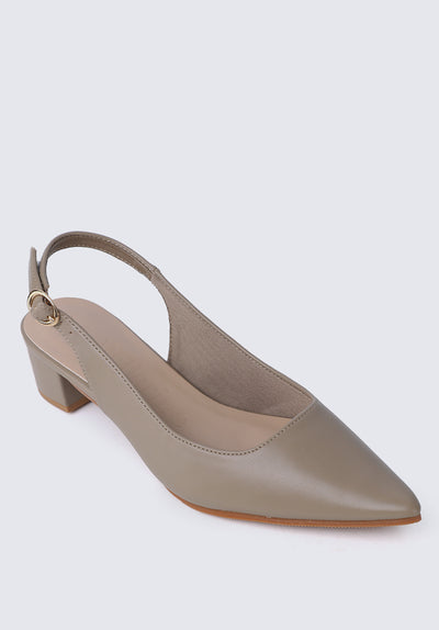 Valerie Comfy Heels In Taupe