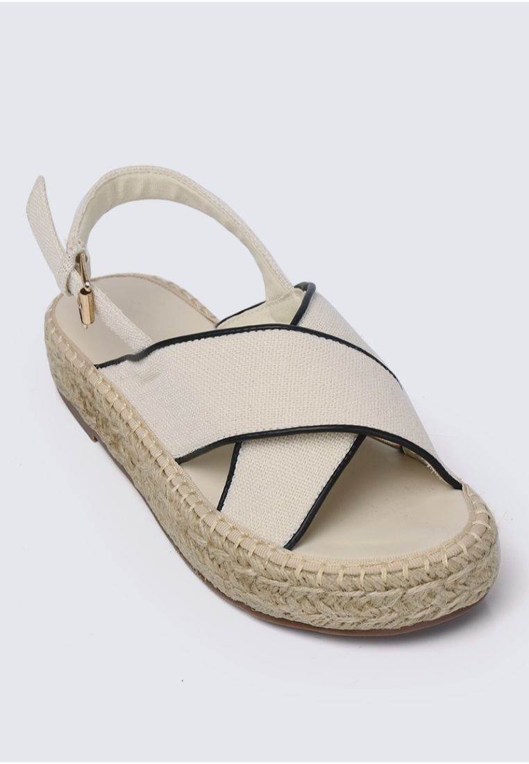 Gemma Comfy Espadrille Sandals In Off White