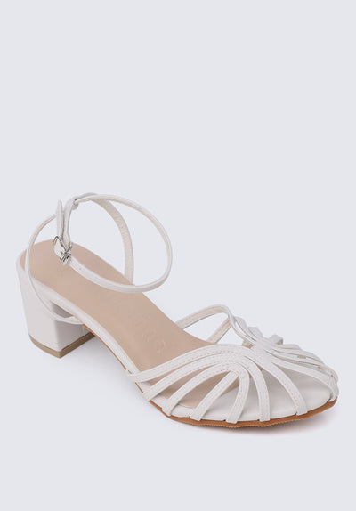 Leila Comfy Heels In Off White