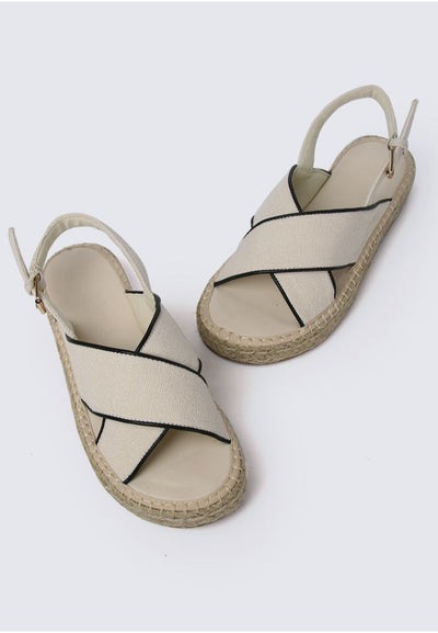 Gemma Comfy Espadrille Sandals In Off White