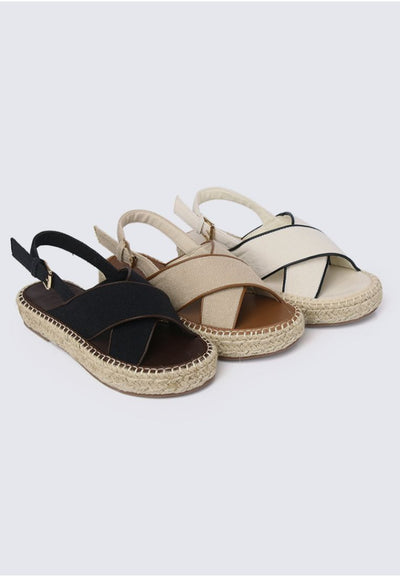 Gemma Comfy Espadrille Sandals In Off White