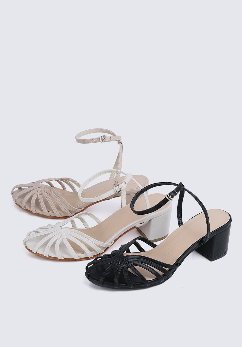 Leila Comfy Heels In Off White
