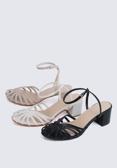 Leila Comfy Heels In Off White