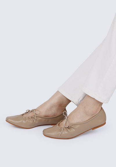 Cassie Comfy Ballerina In Taupe