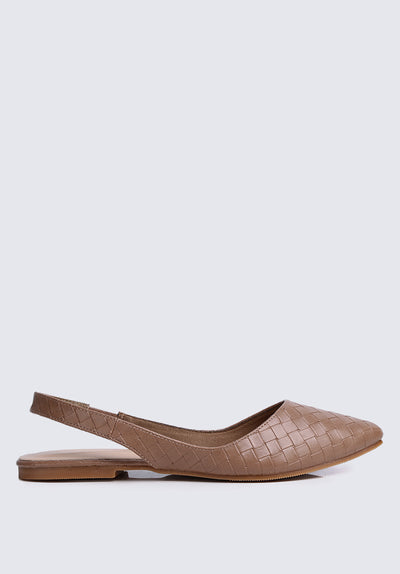 Kate Weave Comfy Ballerina In Taupe