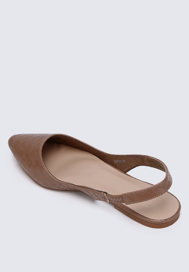 Kate Weave Comfy Ballerina In Taupe