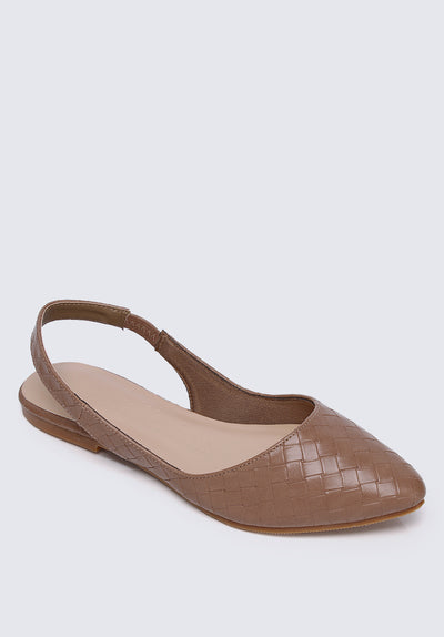 Kate Weave Comfy Ballerina In Taupe