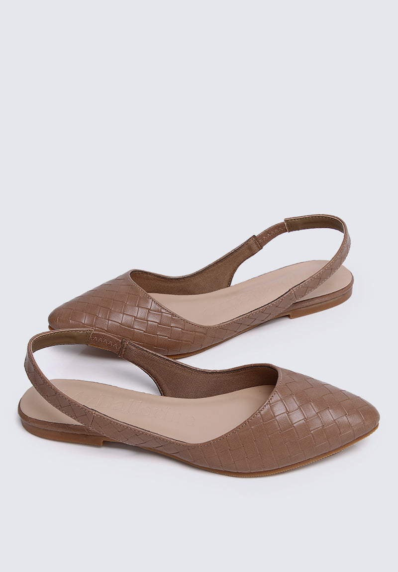 Kate Weave Comfy Ballerina In Taupe