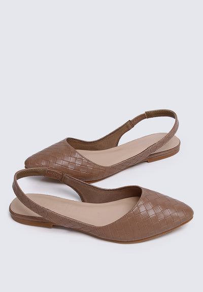 Kate Weave Comfy Ballerina In Taupe