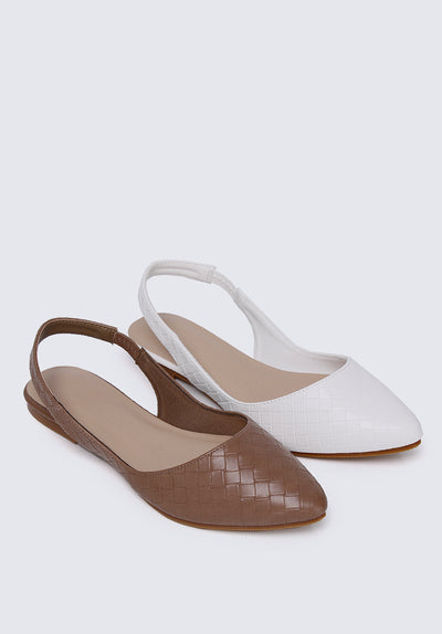 Kate Weave Comfy Ballerina In Taupe