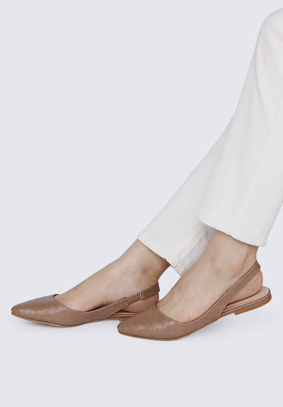 Kate Weave Comfy Ballerina In Taupe