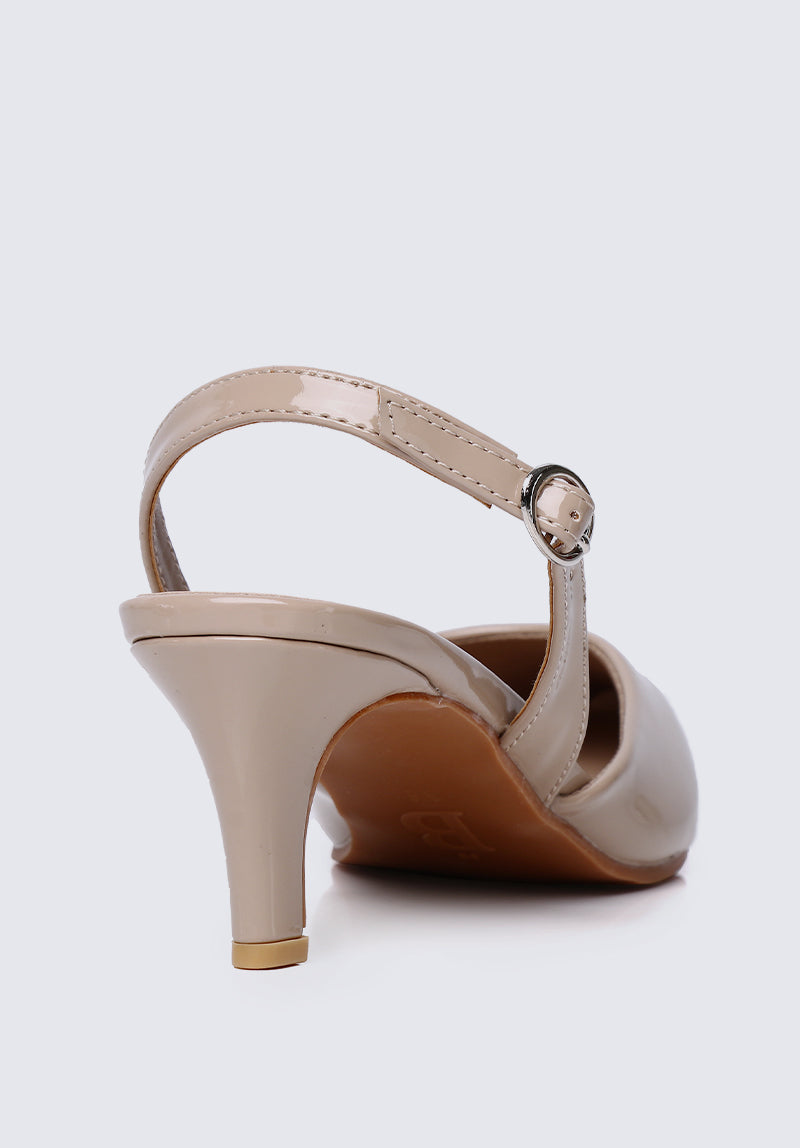 Vicky Comfy Heels In Almond
