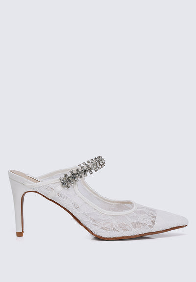 Belle Comfy Mules In White