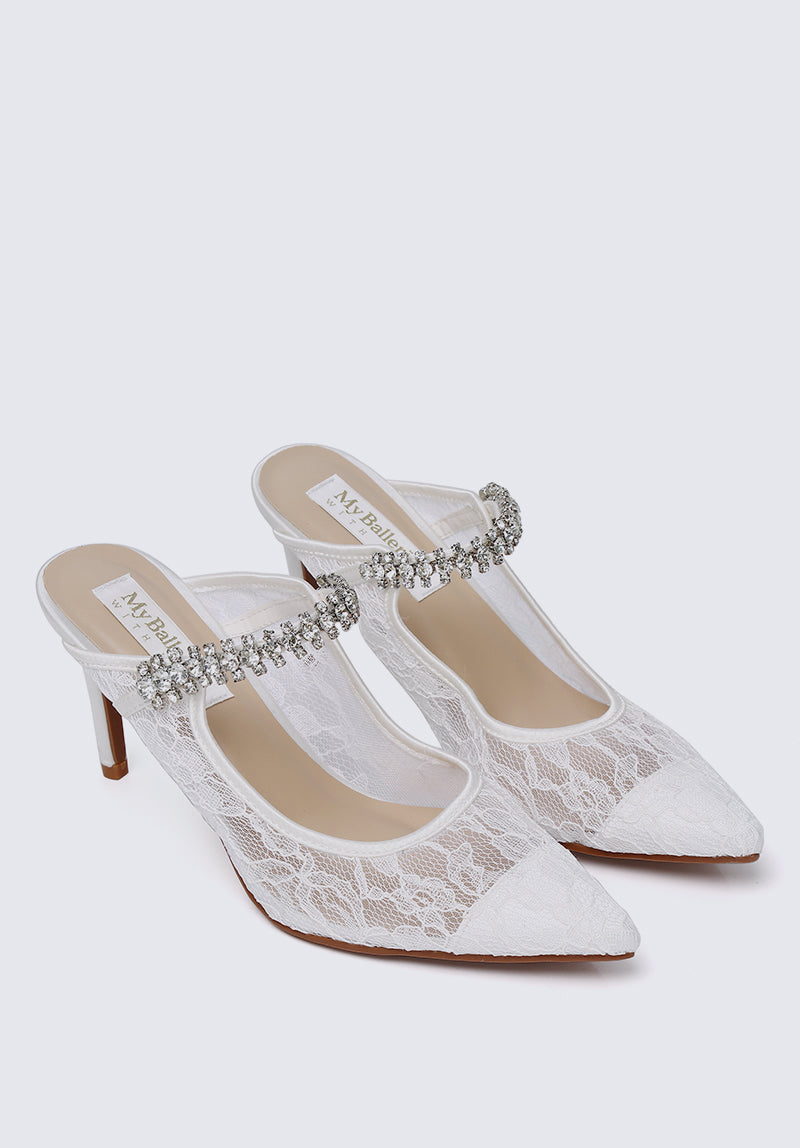 Belle Comfy Mules In White