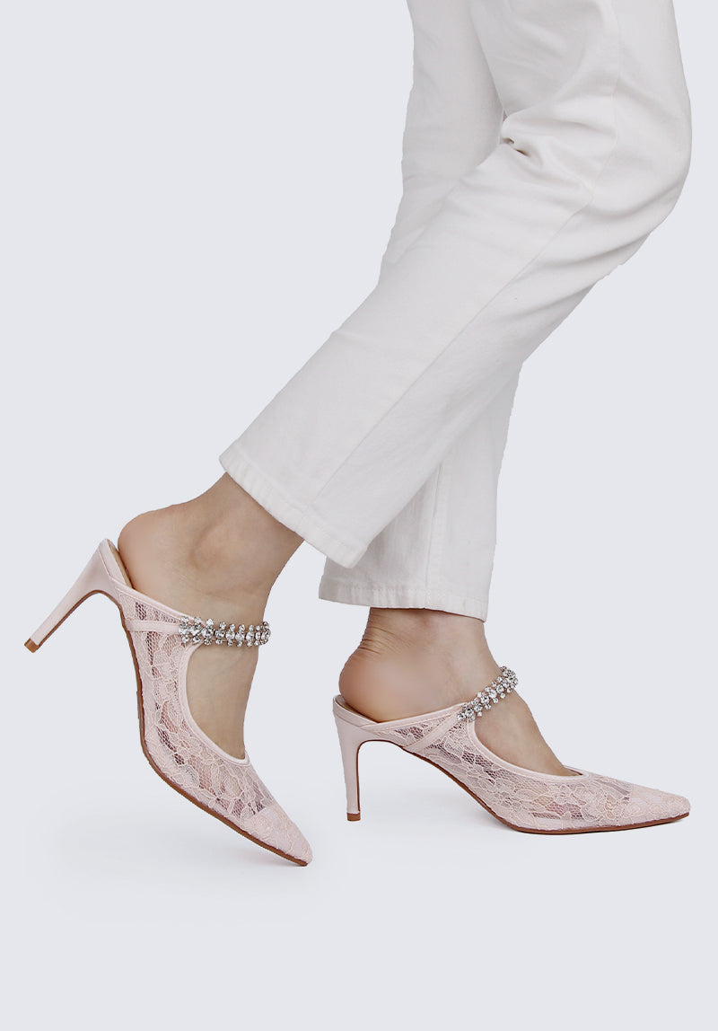 Belle Comfy Mules In Blush