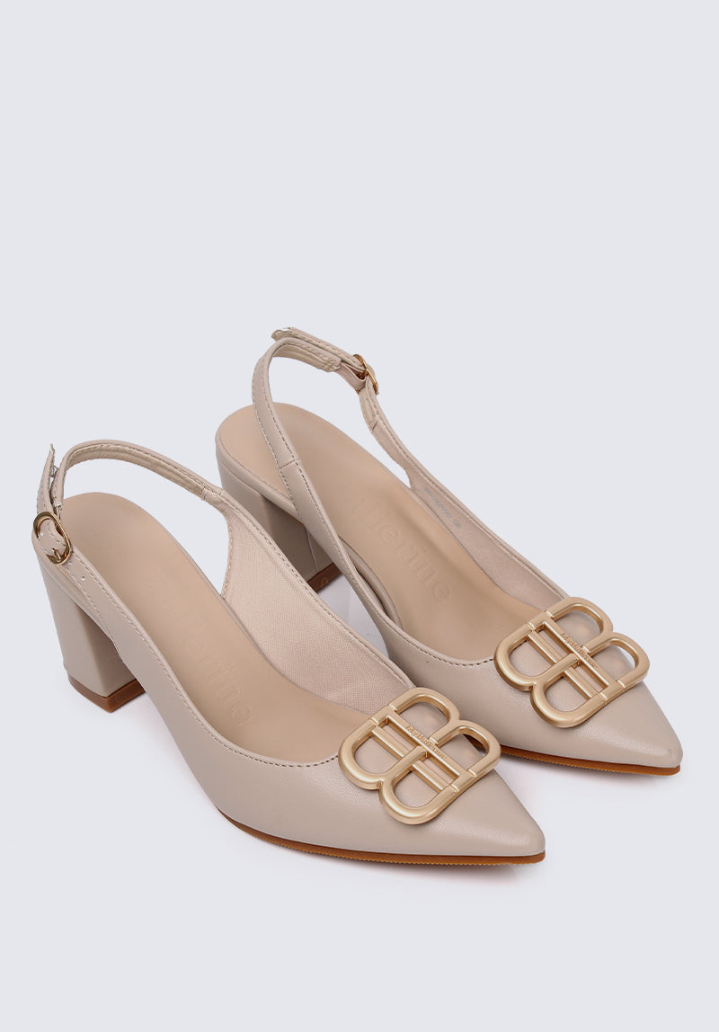 Betsy Comfy Heels  In Almond