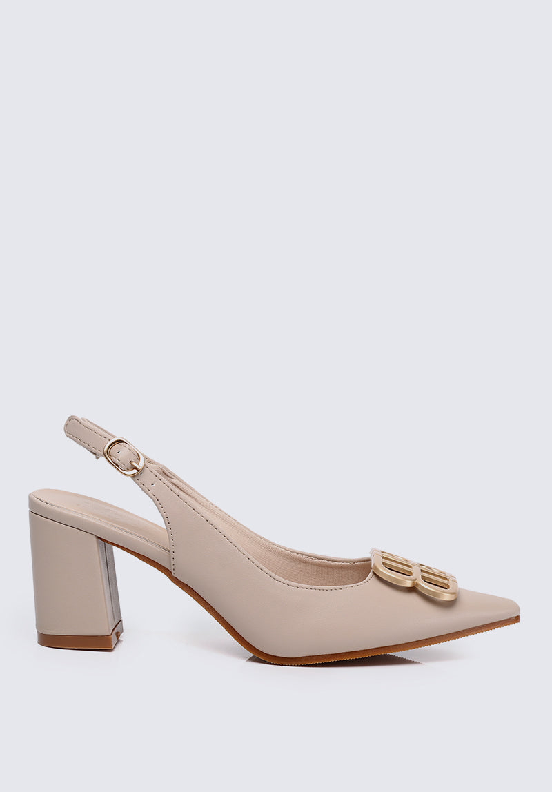 Betsy Comfy Heels  In Almond