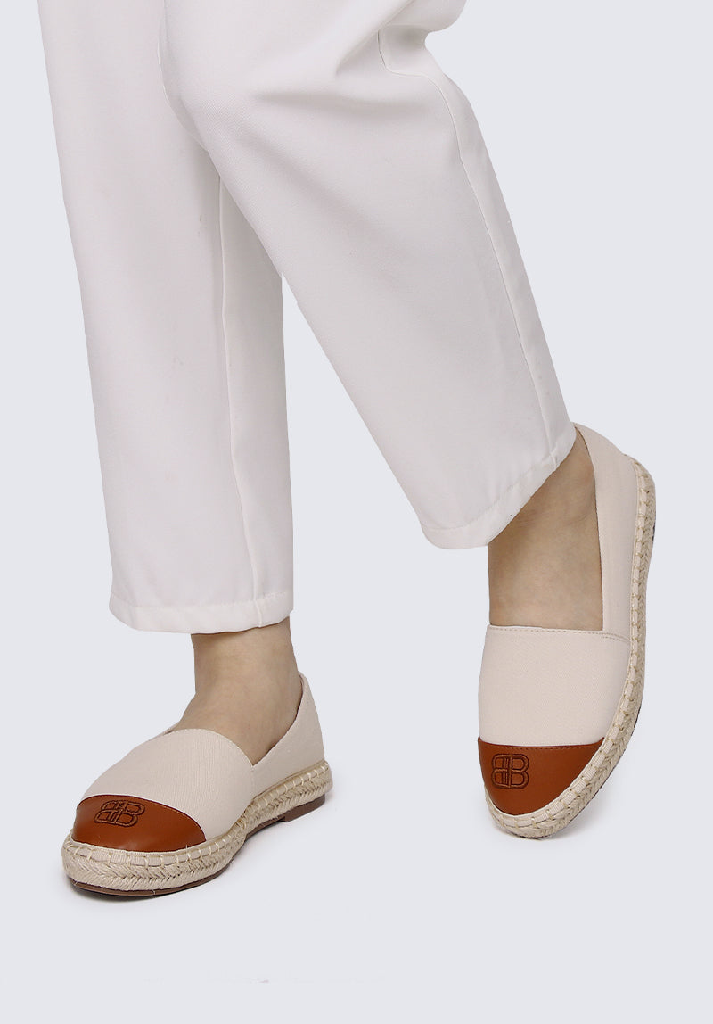 Britney Comfy Espadrilles In Off White